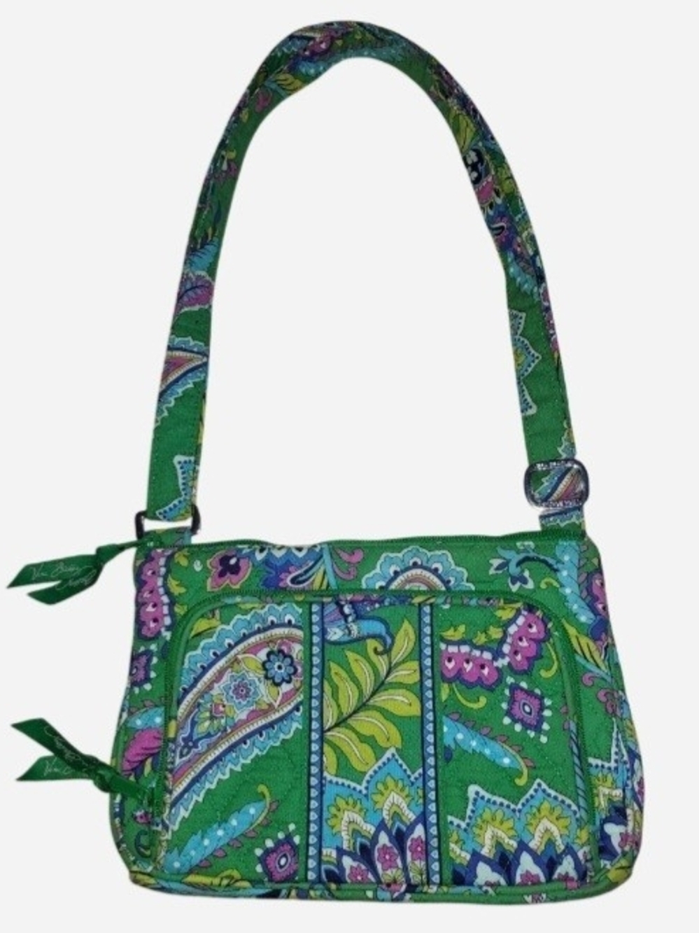 Vera Bradley Retired Emerald Paisley Little Hipster Bag